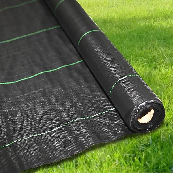 Ram® Heavy Duty Weed Fabric Control Weed Control Fabric Ground Cover Membrane UV Stabilised Weed Fabric For Patios Garden Flower Beds Landscaping (2M X 10M) - Black - 2