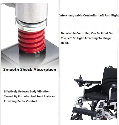 Miniatura 6 de Silla de ruedas eléctrica de alta calidad para adultos, sillas de ruedas eléctricas inteligentes plegables para todo terreno, silla de ruedas