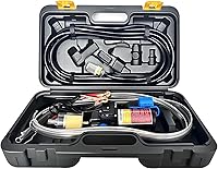 BtyHomShelf 12V Fuel Transfer Pump Kit - 85 GPH Gasoline Diesel Pump with 70W Motor, Patented Pulley Hose & Portable Case for Cars, Boats, UTVs