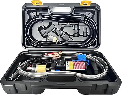 Juego de bomba de transferencia de combustible eléctrica de 12 V, la bomba de gas mueve 85 galones de gas o diesel por hora, con motor de CC de 70