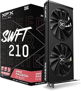 XFX Speedster SWFT 210 Radeon RX 6600 CORE Gaming Grafikkarte mit 8GB GDDR6 HDMI 3xDP, AMD RDNA™ 2 (RX-66XL8LFDQ)