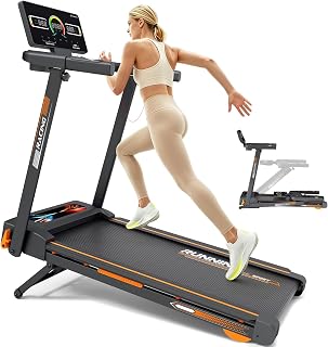 Foldable Treadmill with 15% Auto Incline, 3.0 HP Motor, Wide Running Belt, LCD Display, Heart Rate Monitor, 12 HIIT Programs, Bluetooth, APP and Speaker, 7.5 MPH, 300 lb Capacity
