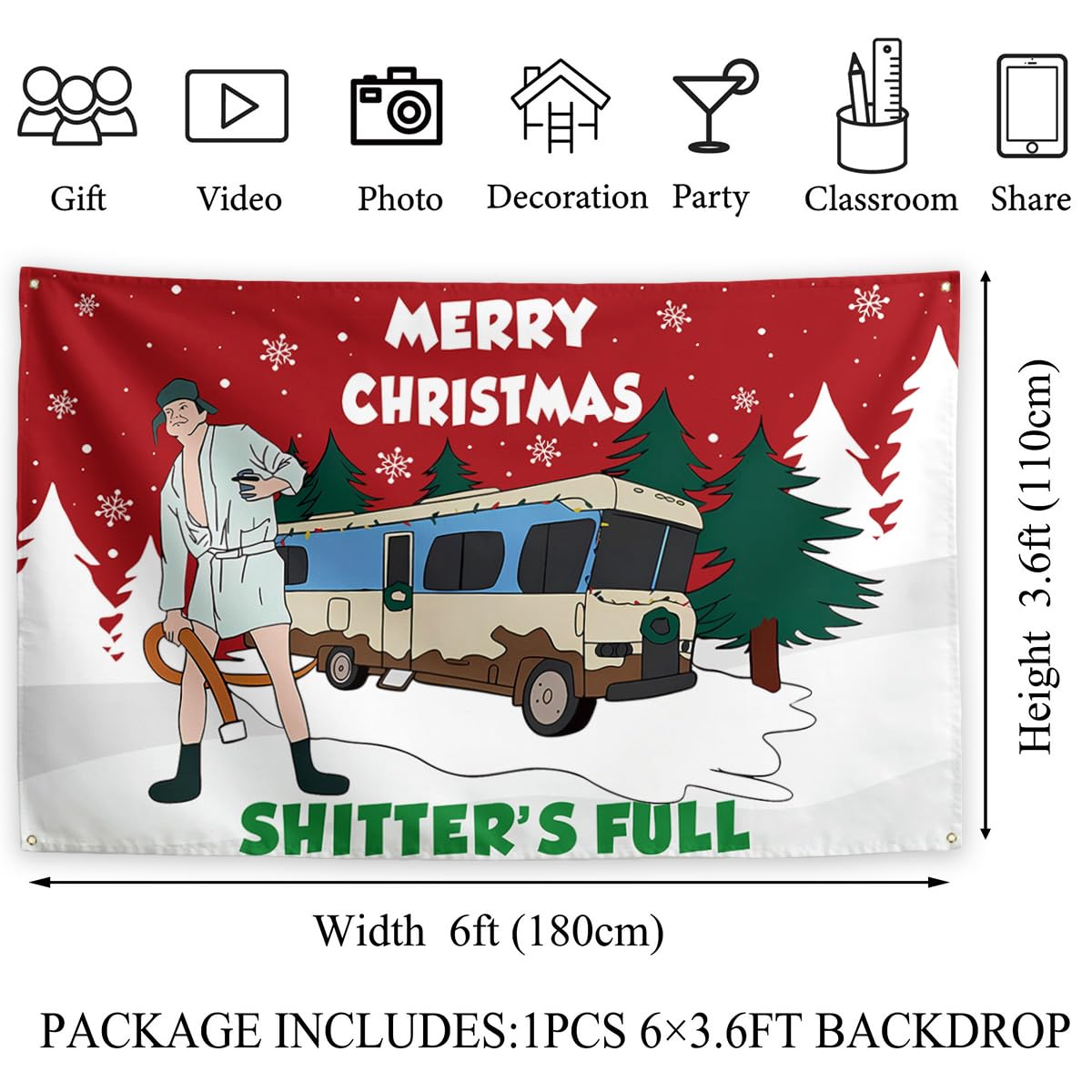 Amazon.com : Griswold Family Cousin Eddie Christmas Banner - Funny