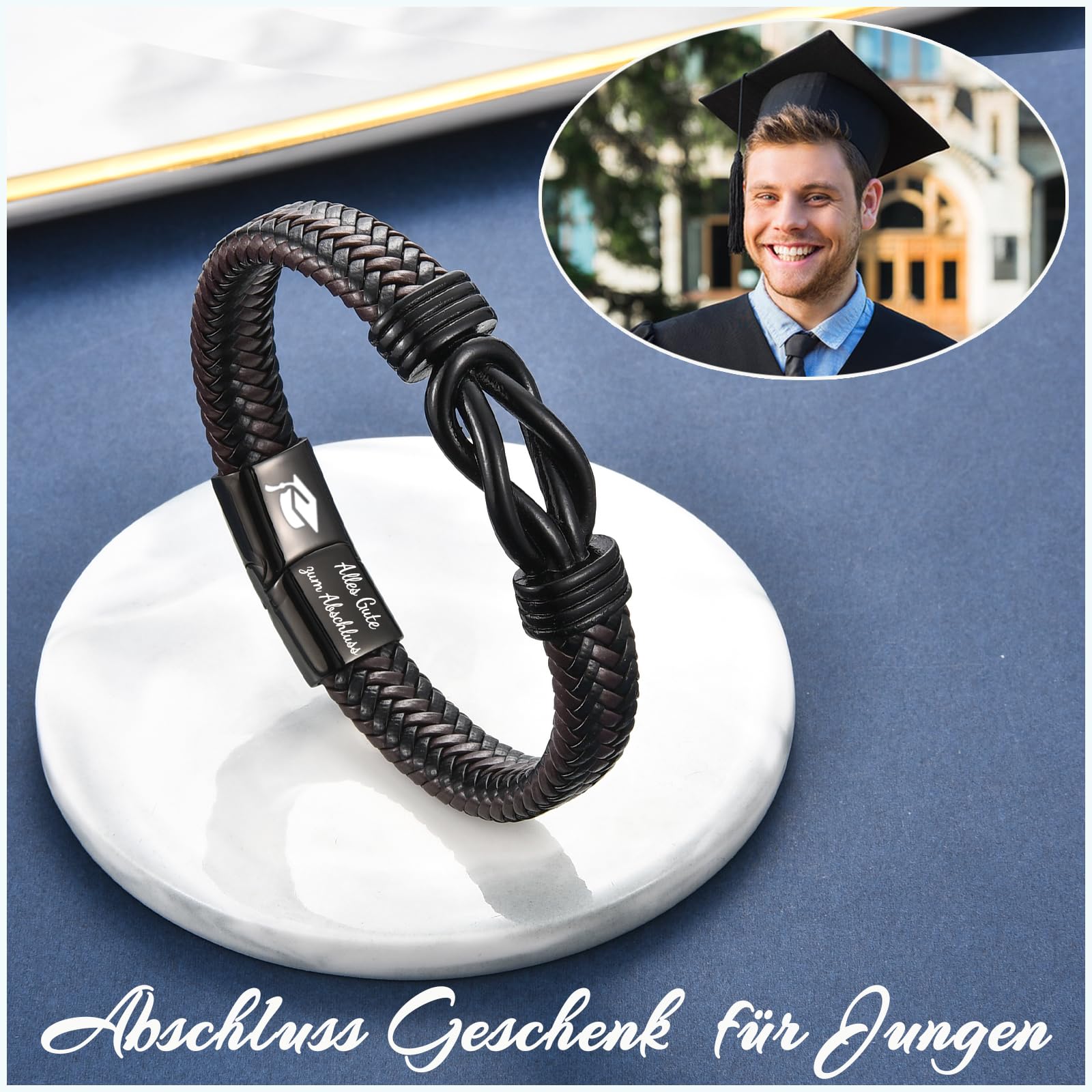 Papa Bruder Sohn Onkel Ehemann Geschenk, Lederarmband mit Gravur für Männer, Geschenke für Bonus Papa Stiefpapa Onkel zum Vatertag für Jungen zum Geburtstag Weihnachten