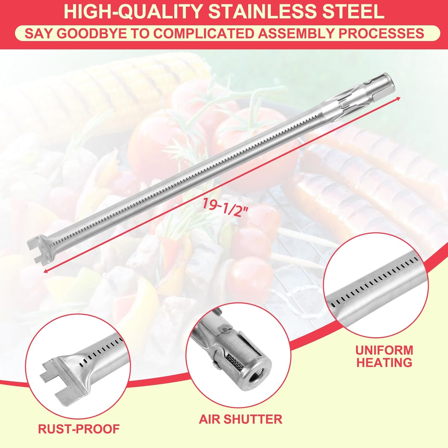 Genesis 300 310 Grill Parts Kit for Weber Genesis E330 E310 S310 E320 S330 S320 EP330 EP310 Parts, Genesis Burner Tube 7621 Flavorizer Bars Heat Deflector Porcelain Steel Grill Parts, 7622 62752
