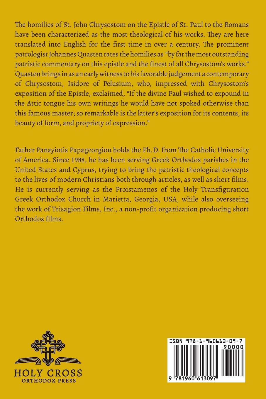 Homilies on Romans: St. John Chrysostom, Volume 1