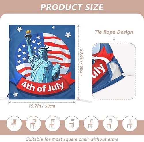 Miniatura 3 de 4 de julio Día de la Independencia Blue Liberty - Funda decorativa para silla de oficina para festivales (Pascua, graduación, etc.), fundas