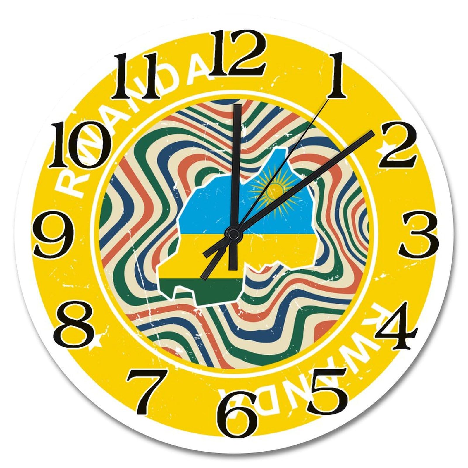 Horloge ronde Rwanda 38,1 cm pour habiller un mur vide avec style rétro