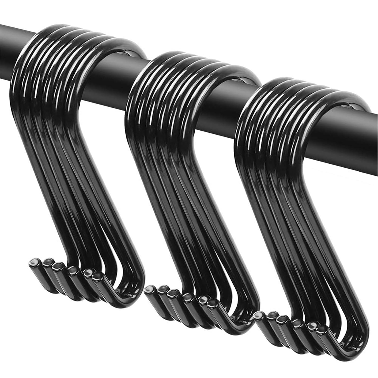 Crеаtіvе Prоduсt HongWay 18 Pack 3" Heavy Duty Black S Shaped Hooks, S Hooks for Hanging Plants, Closet, Mug, Baskets, Pot and Pan