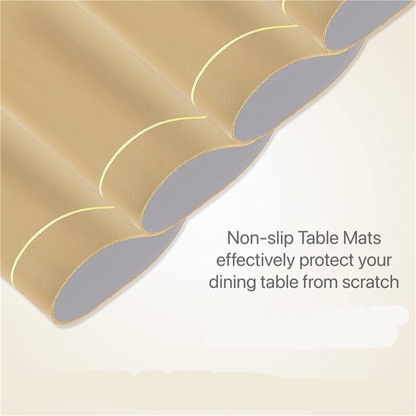 Faux Leather Placemats Sets de Table en Similicuir, Design Ovale Double Face, imperméables, lavables, for la Cuisine et Salle à Manger(Yellow,6PCS 45x30CM)
