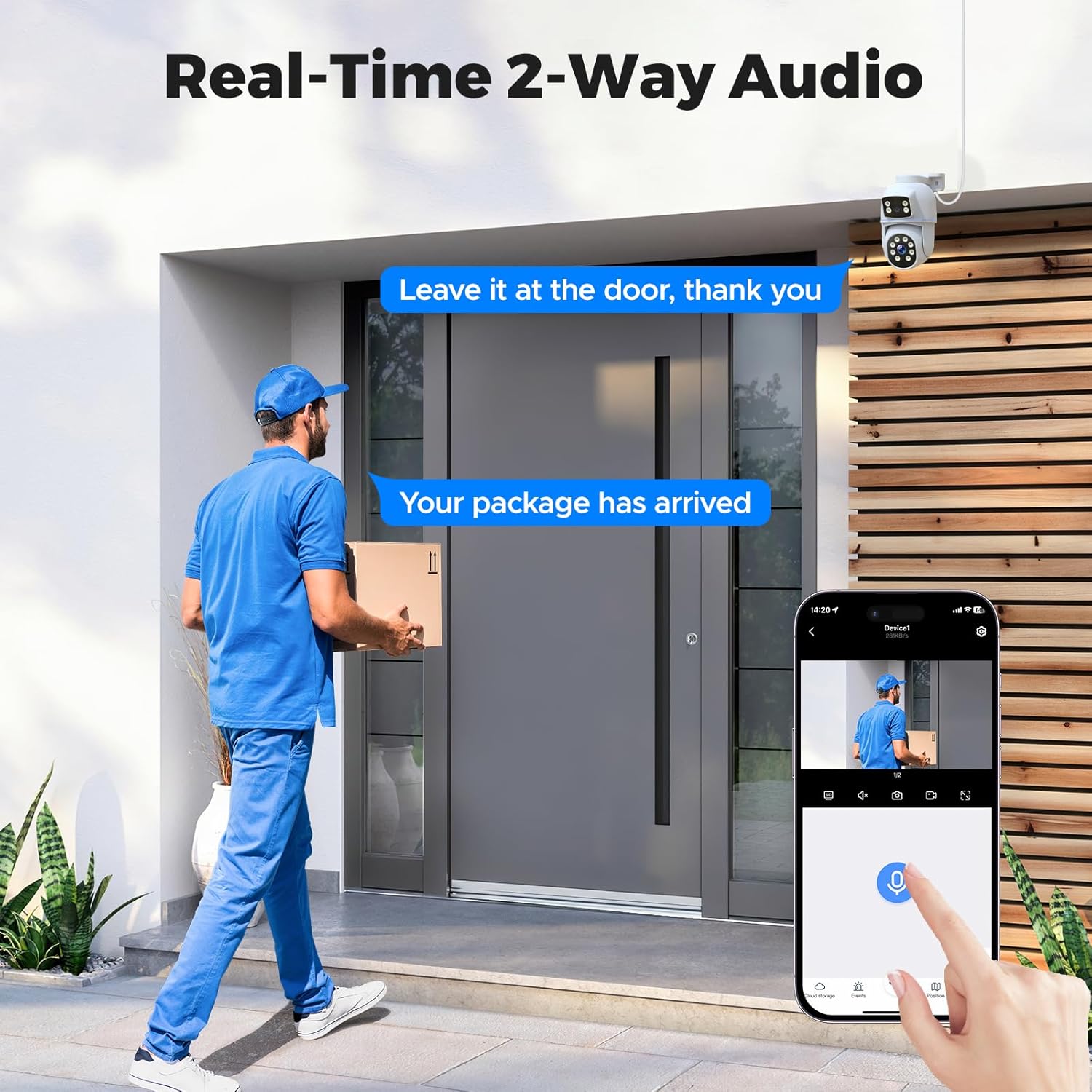 CAMCAMP POE Security Camera System,Dual Lens Wired Security Camera System Outdoor,4pcs 2-in-1 Cameras,2-Way Audio,Auto Tracking,PTZ, Color Night Vision, 8CH NVR with 500GB HDD for 24/7 Recording