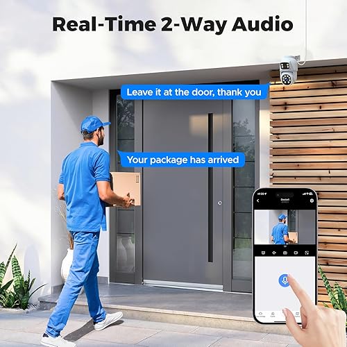 Miniatura 3 de CAMCAMP Sistema de cámara de seguridad POE, sistema de cámara de seguridad con cable de doble lente para exteriores, 4 cámaras 2 en 1, audio de 2