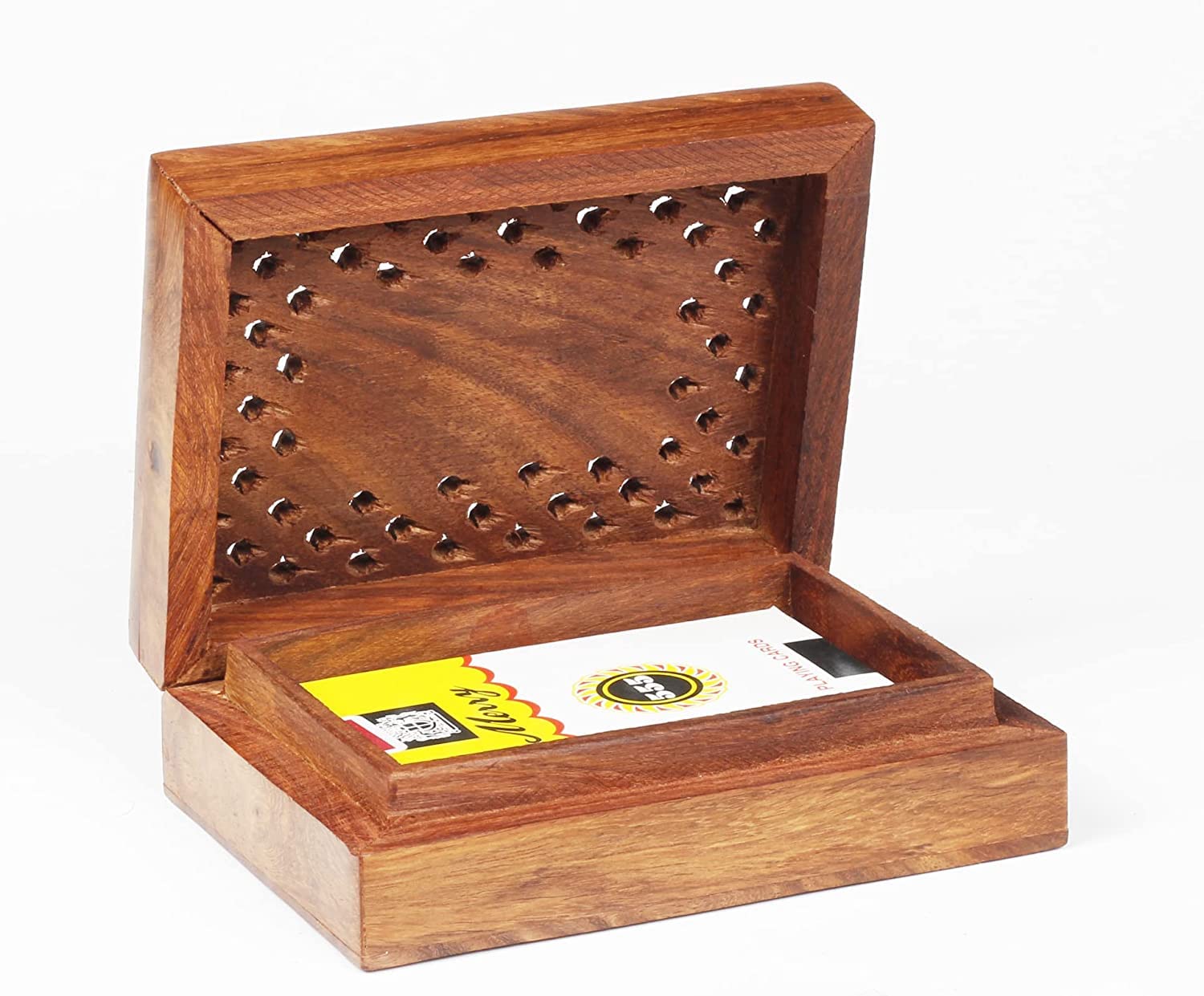 TrendBell Father's Day Gifts Wooden Playing Card Holder Box Playing