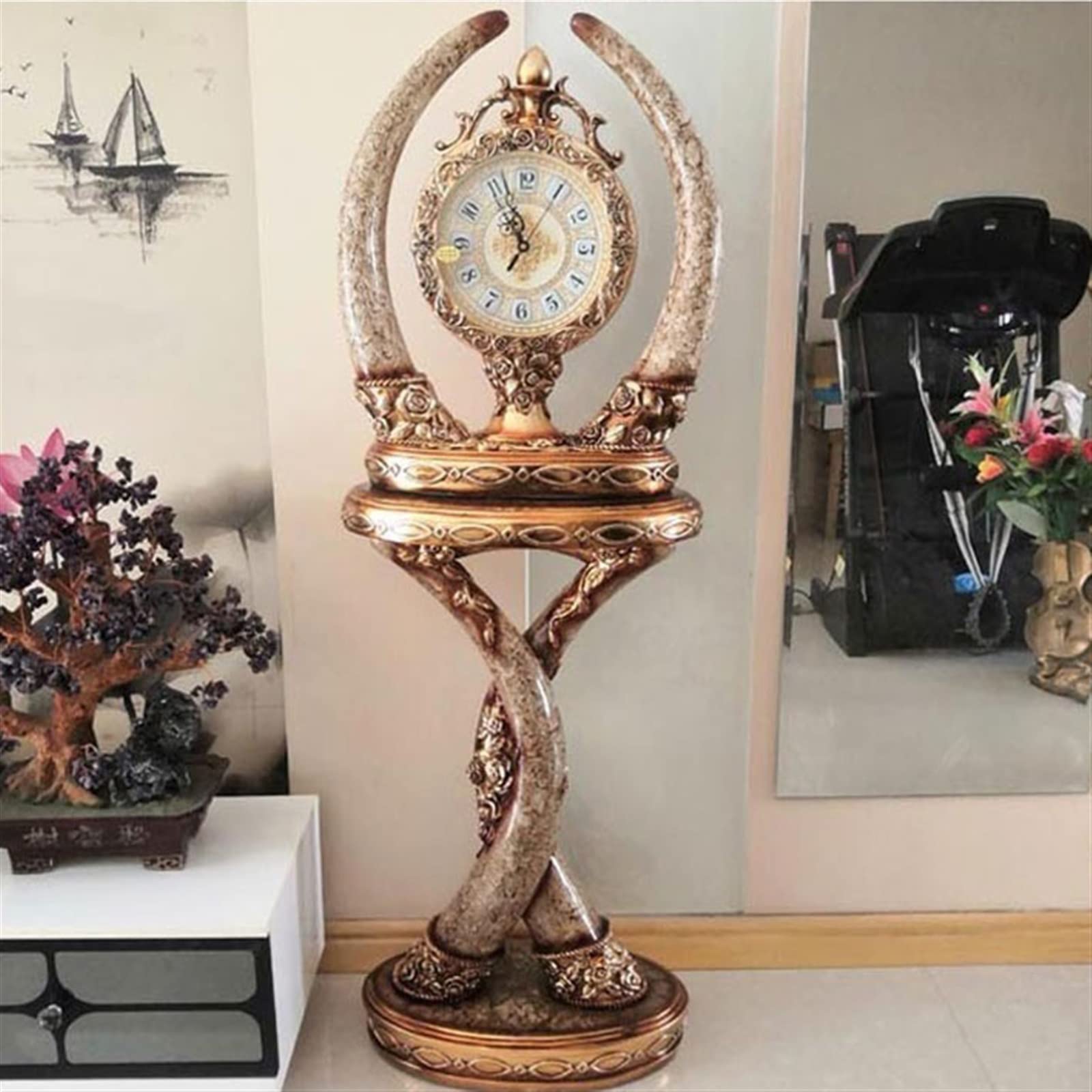 Decorativo Reloj de piso estilo europeo retro sala estar para la oficina