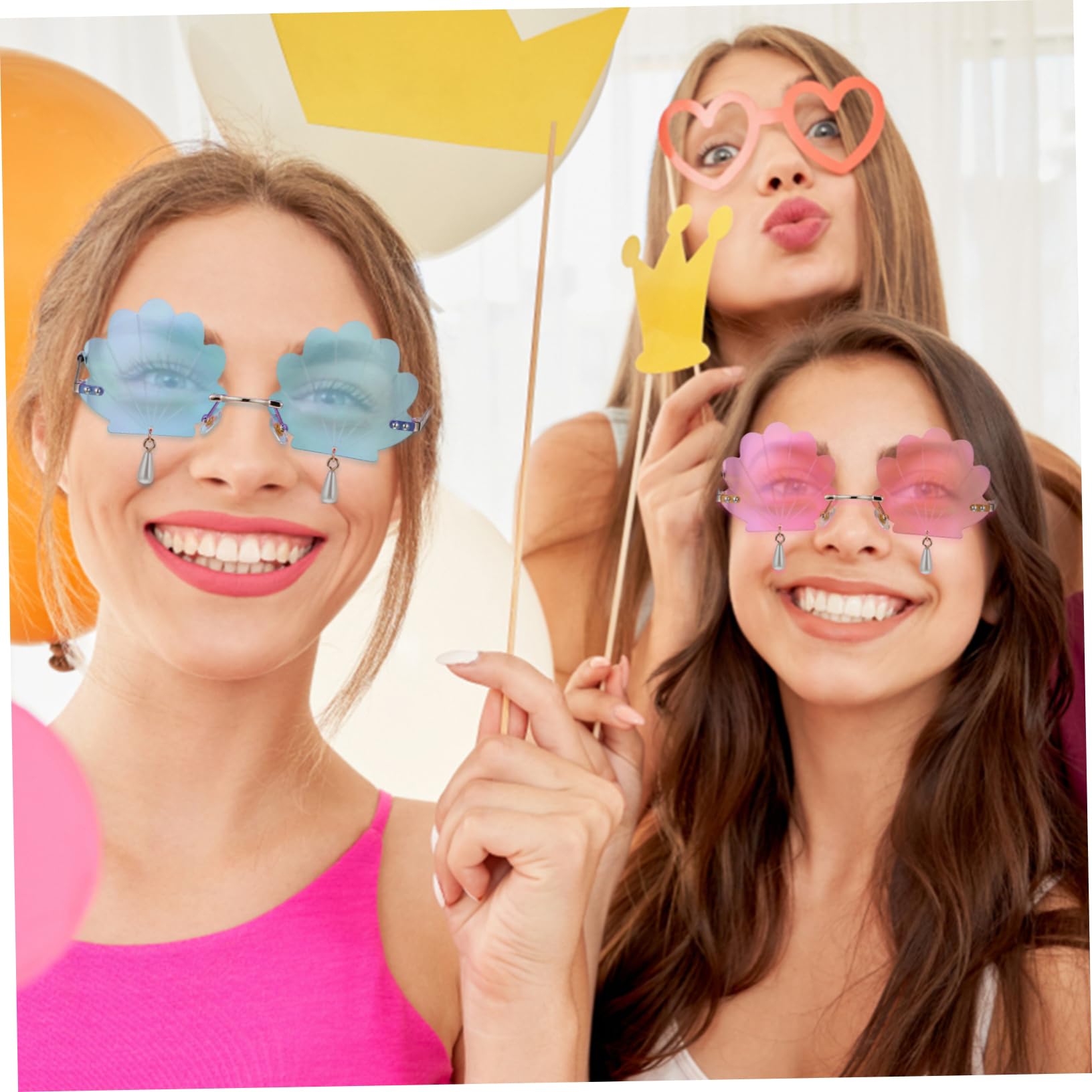 Sosoport 10 Stk Muschel- -Brille fasching women sunglasses party glasses Rave-Brille rahmenlose Brille Europäisch und amerikanisch Hülse Gläser Kind Requisiten