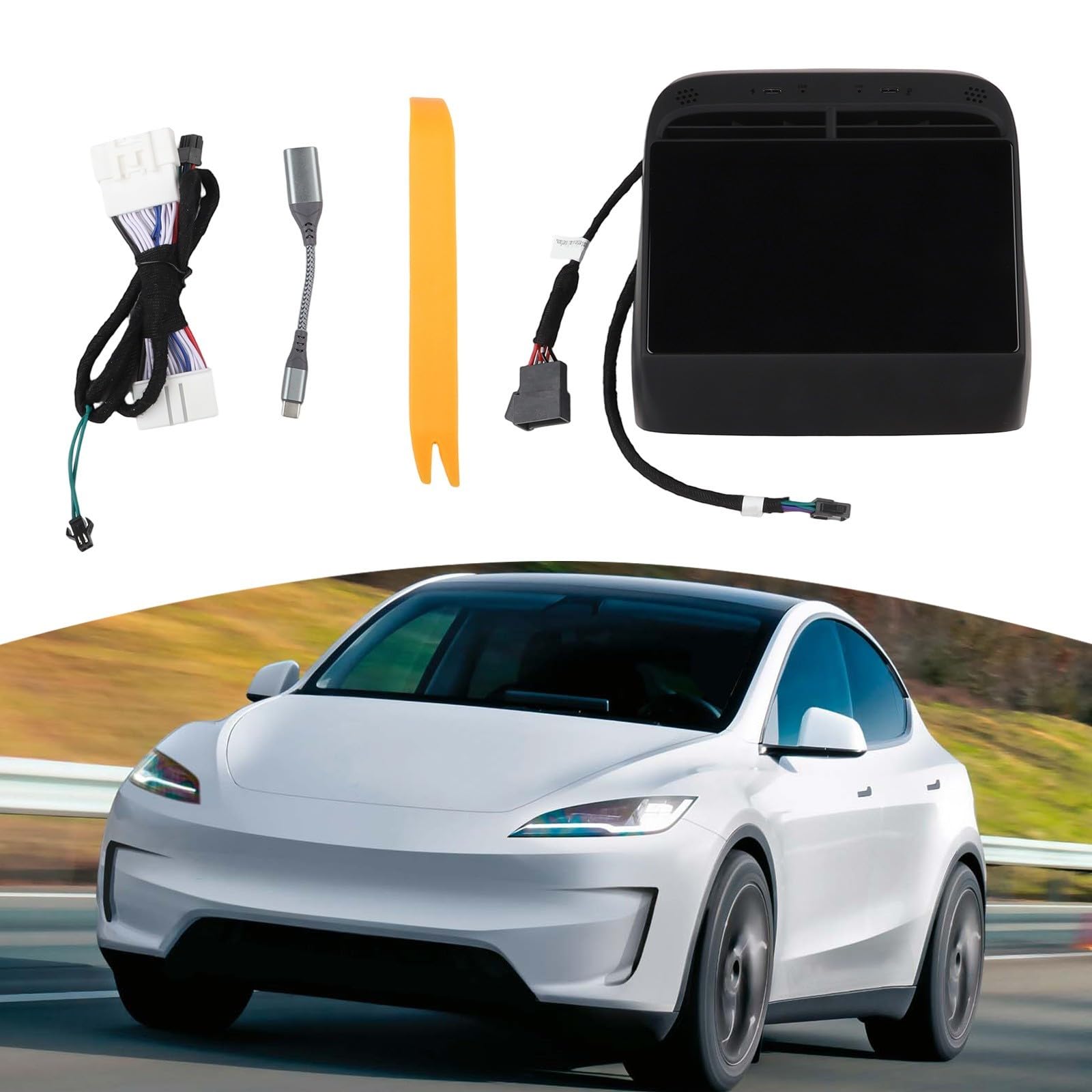Écran arrière de divertissement pour Tesla Model 3/Y 2019-2024 avec contrôle de la température, écran 10,1", 32 Go de ROM, 2 Go de RAM, noir
