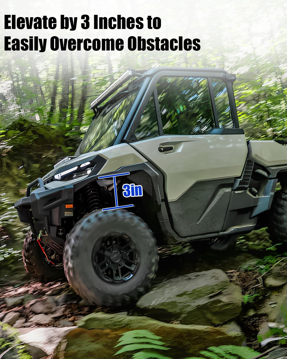3" Lift Kit Fit for Can-Am Defender HD5 HD8 HD9 HD10 DPS XT, Front & Rear Suspension Upgrade with Aluminum Preload Spacers, Improves Ground Clearance, Fits up to 28" Off-Road Tires