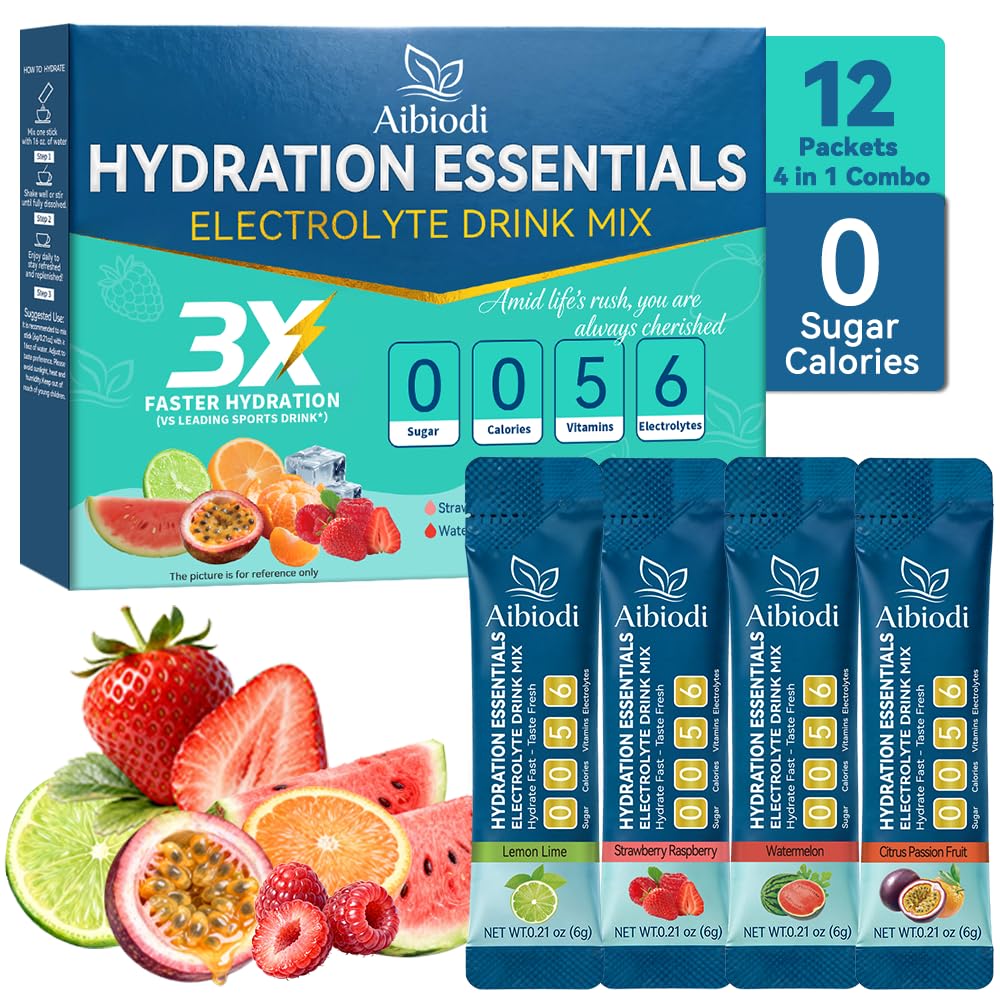 Electrolytes Powder Packets - Sugar Free & Zero Calorie Liquid Daily IV Drink Mix - Instant Hydration & Energy Supplement with 6 Electrolytes and 5 Vitamins, Keto Friendly & Vegan - 36 Sticks — Amazon image 12