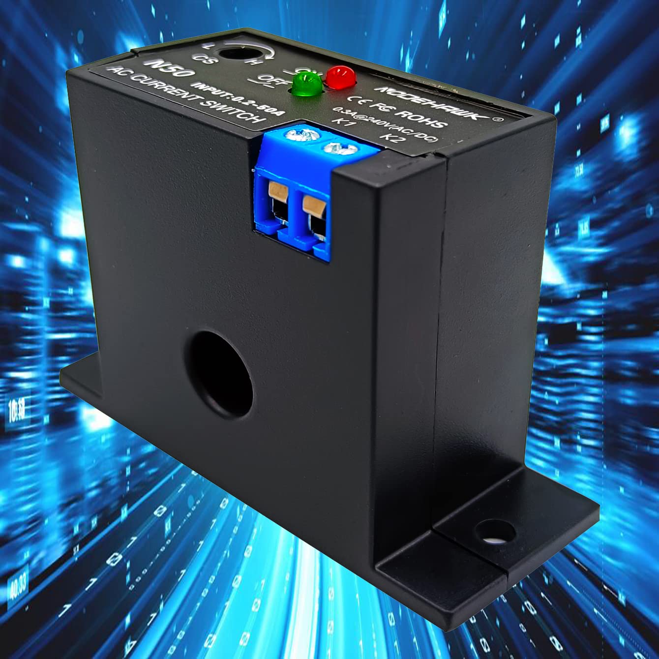 Current Sensing Relay AC Current Sensing Switch 0-50A Normally Open Current Sensor Monitoring Relay (N50)