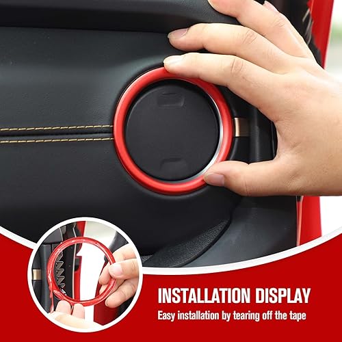 Miniatura 4 de JeCar Anillo de ventilación de aire acondicionado para salpicadero de aleación de aluminio, cubierta de salida de CA, accesorios interiores