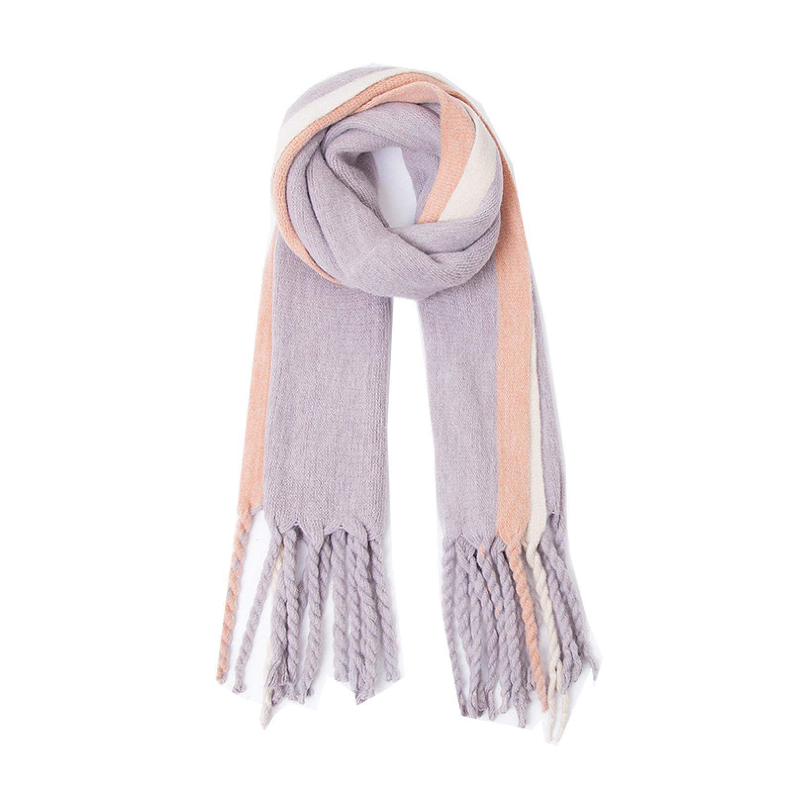 Sciarpa Donna Scialle Uomo Sciarpa Calda Per Uomo E Donna Autunno E Inverno Sciarpa Solida In Acrilico Con Nappa Lunga E Spessa