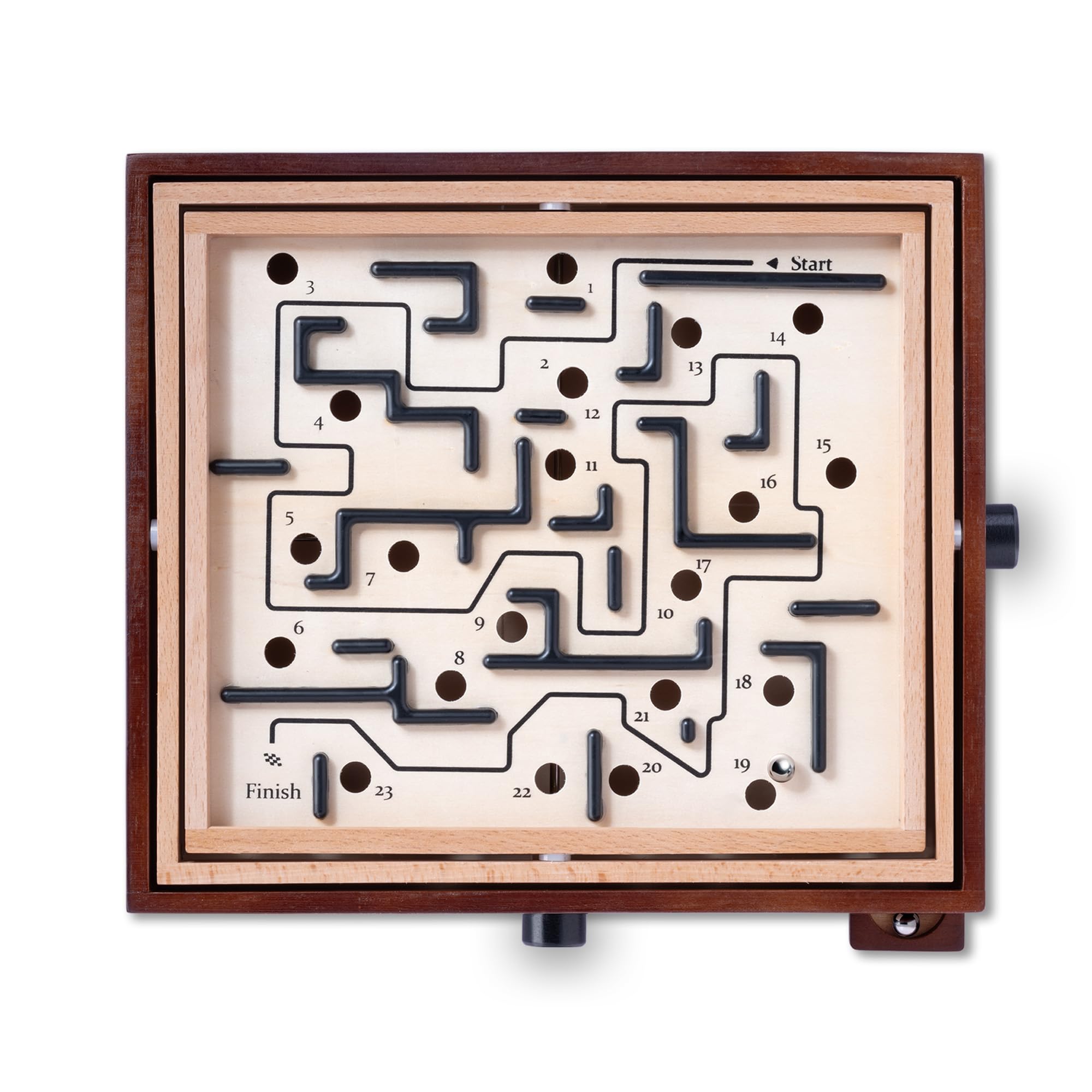 Jeu de Labyrinthe en Bois, Jeu d'équilibre Labyrinthe de qualité supérieure, Plateau Classique Robuste de 33,5 cm, défi de Coordination œil-Main