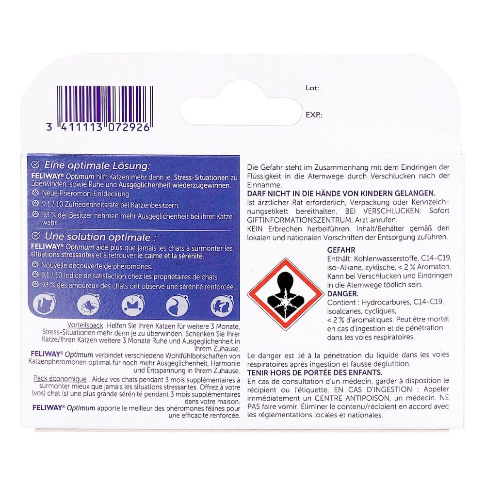 Feliway Optimum Nachfüllpackung lsg.f.vern.katzen Vorteilsp. 3X48 ml