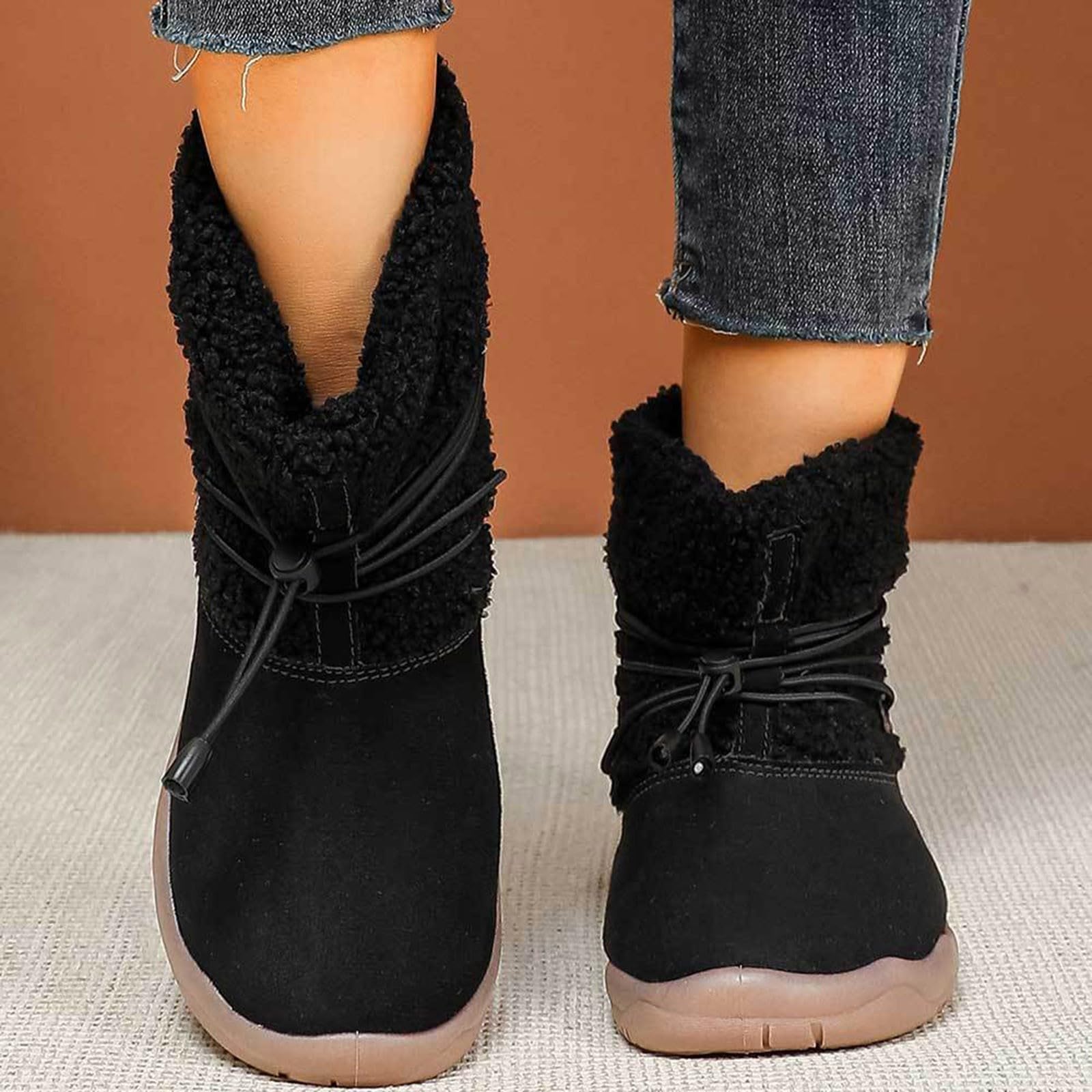 Apres Ski Femme Bottes De Neige Boots Hiver Botte Bottine Après-Ski Chaussures Glacia Barefoot Apres-Ski Bottines Chaudes Grand Froid Chaude Chaussure Randonnée Raquette Imperméable Fourrées D'hiver
