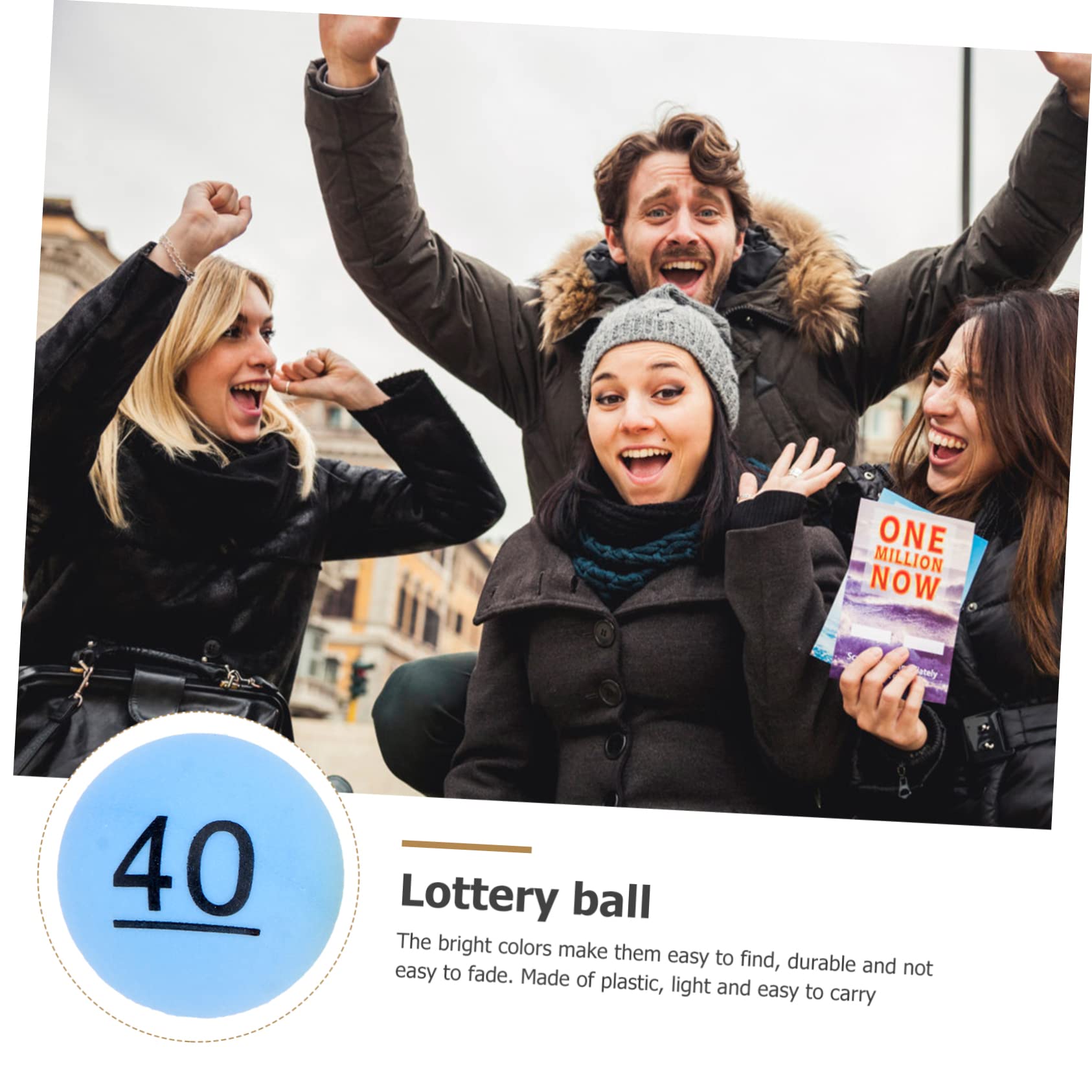 PRETYZOOM 30Pcs Bingo -Pong Balls Numbered Bingo Balls 1 to 40 Raffle Balls Multicolor Balls Game Balls Colorful 4CM