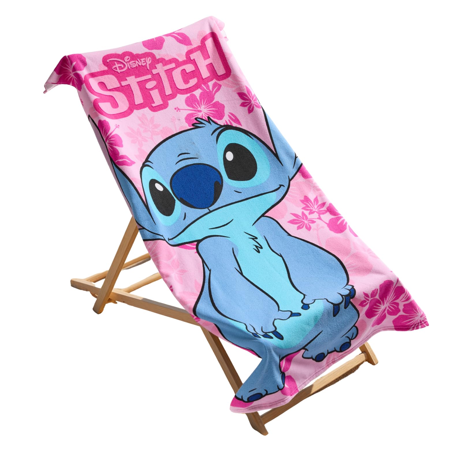 Ohs Girls Pink - Stitch Stitch Beach Towel, Officially Licensed Stitch Gifts For Boys Super Soft Quick Dry Microfibre Beach Towel Holiday Essentials Summer Travel Swimming Towels For Kids, Pink - 71 X 152Cm