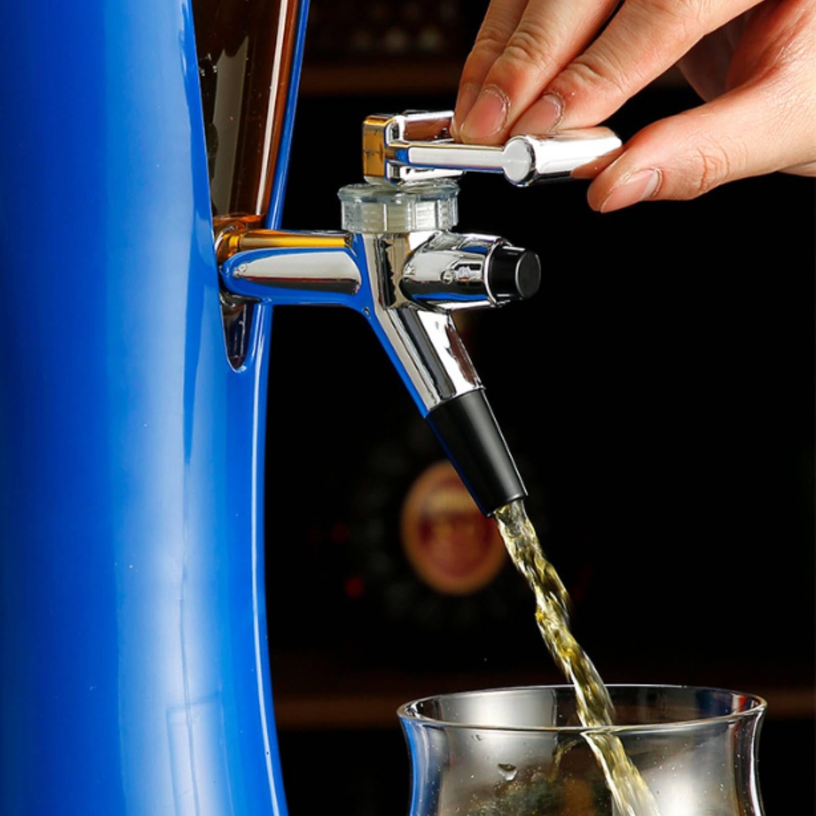 Biersäule Bier Zapfsäule Getränkespender Ausschankturm Zapfgerät mit Kühlröhre Und LED Licht Dicker für Geburtstagsfeier Vereinsheim Lounge Selbstbedienung, Silber, Silber