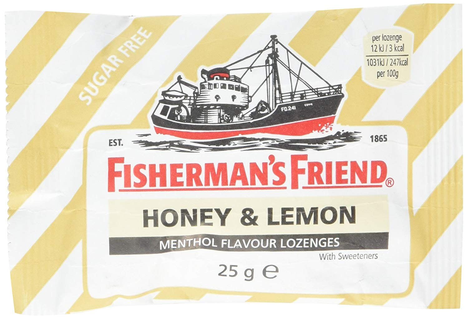 Fishermans Friend 25g Sugar Free Honey and Lemon Lozenges (Pack of 5)