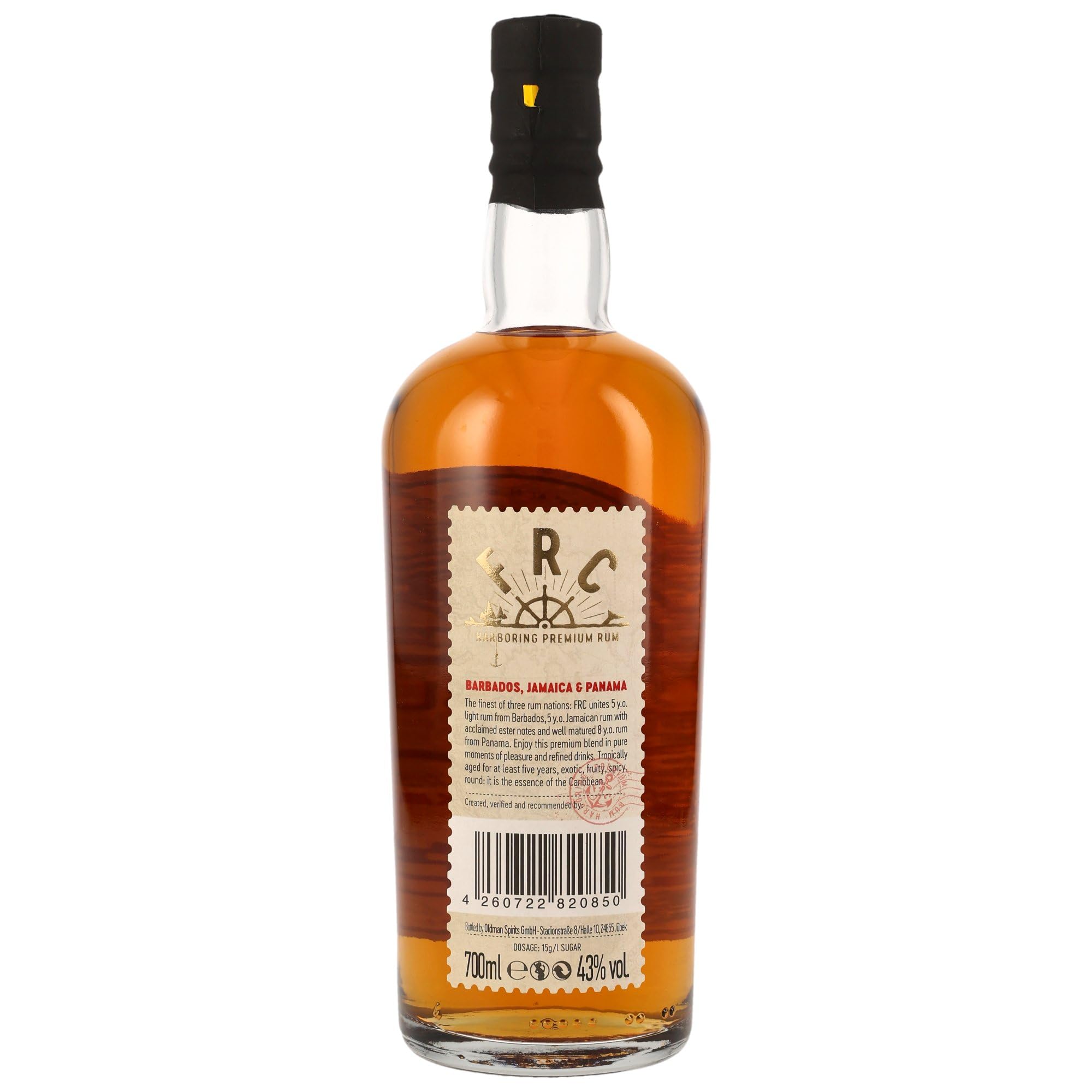FRC Premium Rum I Blend aus Barbados, Jamaika & Panama I 43% vol I 0,7 l 700ml I Aroma von reifer Mango & saftigem Pfirsich, abgerundet durch feine Vanille & Eichenholznoten (3 x 0,7)