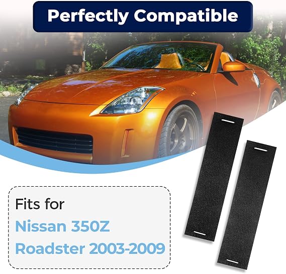 4 PCS 350Z Convertible Straps and 8 PCS Pins, Bands for Nissan 350Z 2003-2009, Upgraded Polyester and Latex Convertible Top Strap Replacement Kit for 350Z Accessories, Replace 97150-CE01B