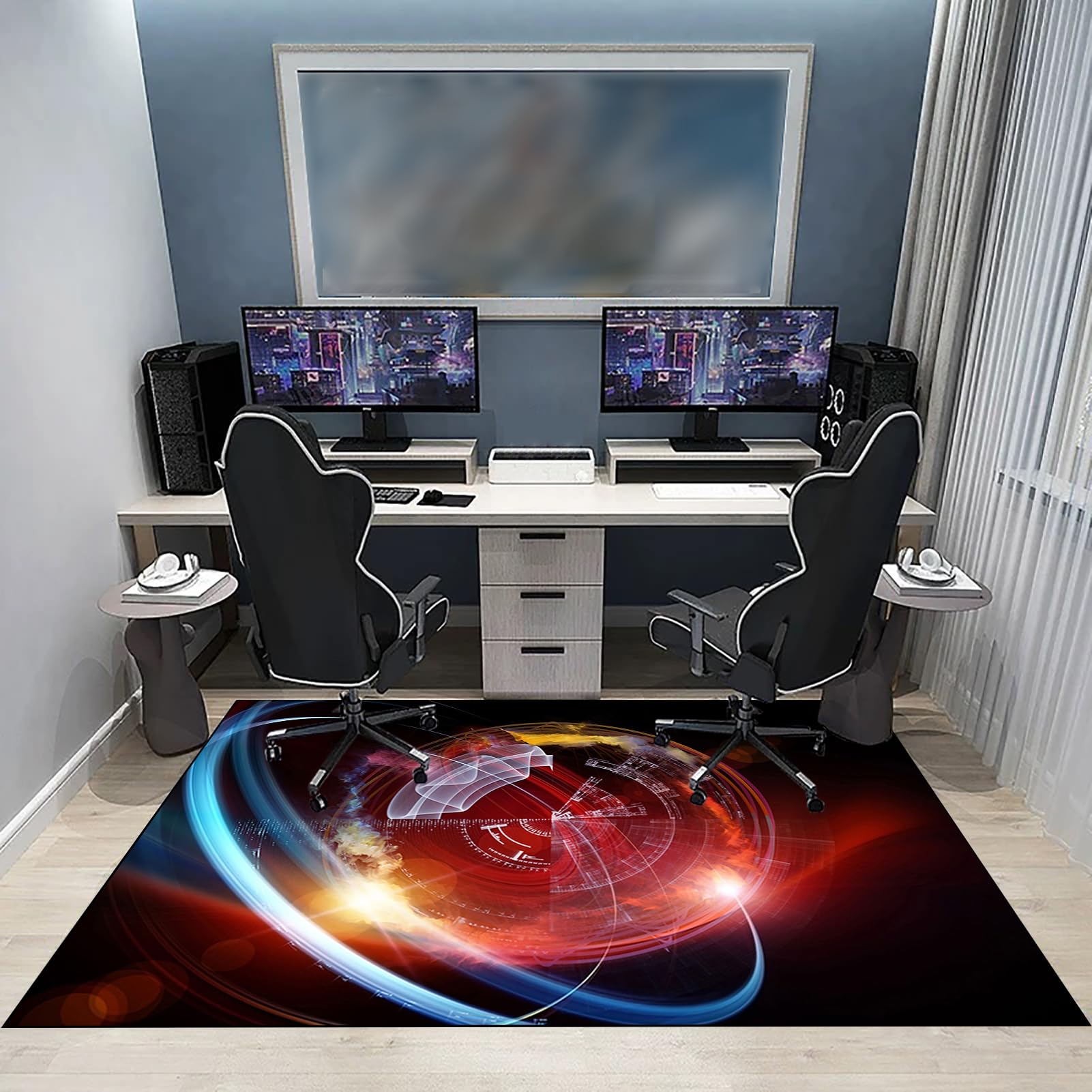 Dywan Krzesło Gaming Ochraniacz Podłogi Na Wózkach Inwalidzkich Biuro Biurko Gamer Mata 90 x 140 cm Mata ochronna Podłogi Biuro Mata podłogowa na Twarde podłogi, Laminat