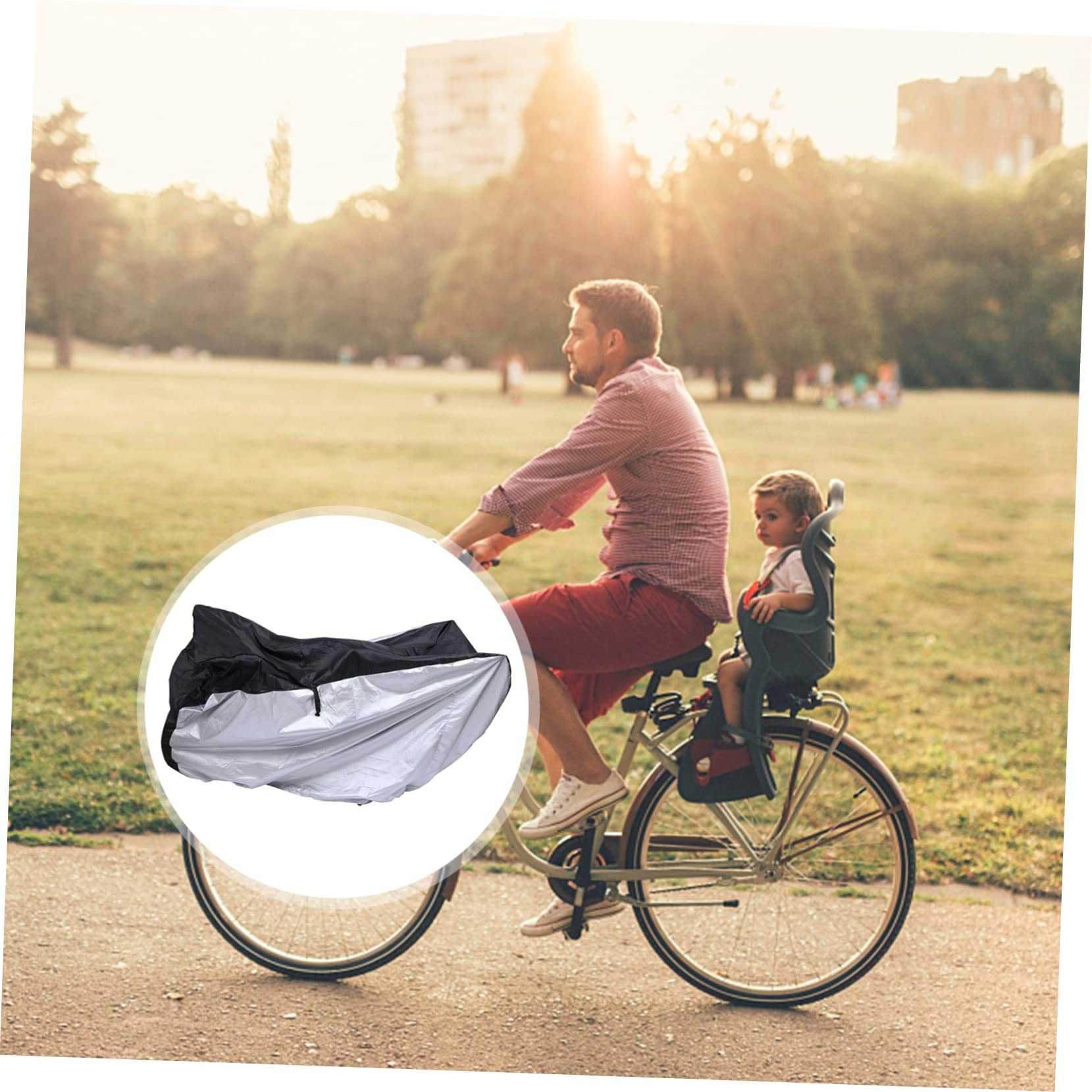 Wasserdichter Fahrradschutz Mit Diebstahlschutz Silberne Abdeckung Für Fahrräder Elastischer Saum Und Schlosslöcher Für Outdoor-nutzung Bei Regen Und Wind