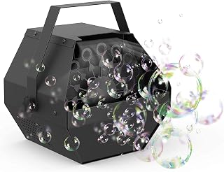 Bubble Maker, 25W 220V Portable Electric Automatic Bubble Blower Portable Blowing Maker Machine for DJ, Party, Club, Parties, Weddings, Disco, Stages, Xmas (Black)