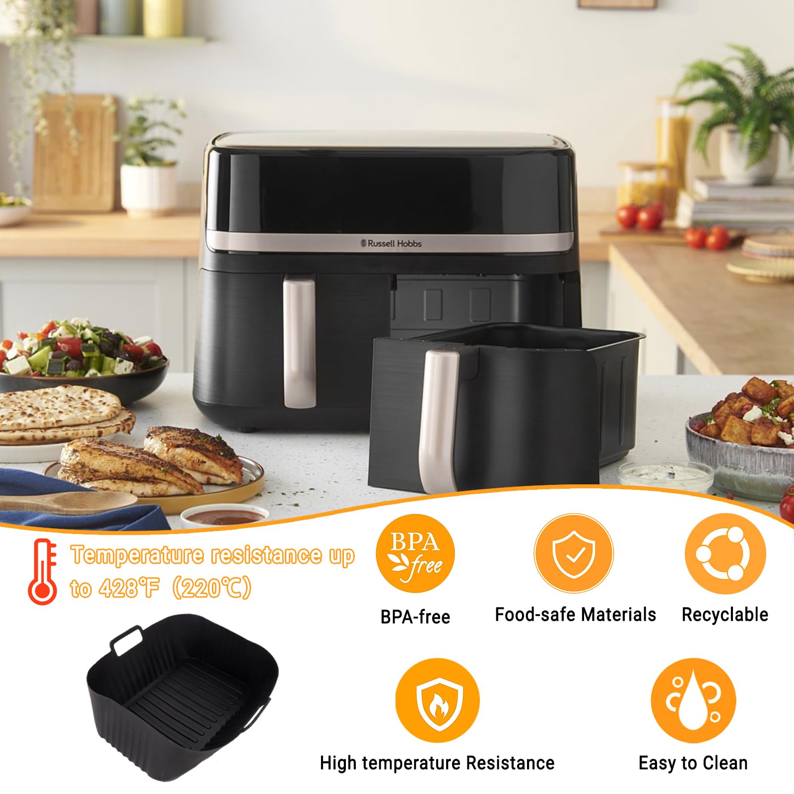 Accessori Friggitrice ad Aria per Russell Hobbs 9L Doppio Cestello - 17 Accessori Friggitrice ad Aria per Russell Hobbs 9L Doppio Cestello - 17