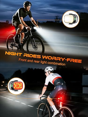 Miniatura 2 de Bike Lights, Ultra-Slim USB-C Rechargeable Bike Lights Front and Back, 5+6 Lighting Modes & IP65 Waterproof, Super Bright Bicycle Light Set for Road