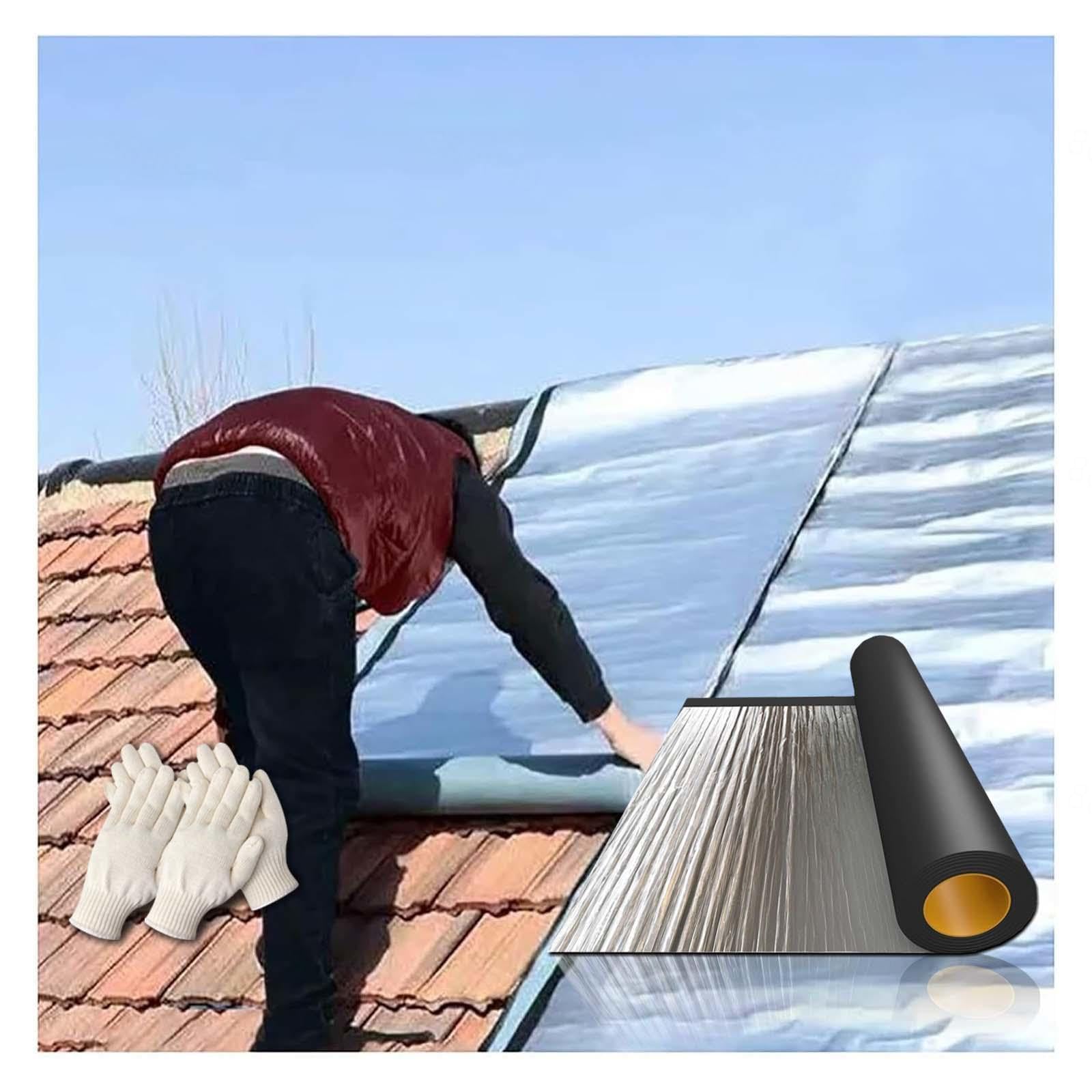 Dickes, selbstklebendes, wasserdichtes Klebeband aus Asphaltmembran, einfach anzuwendendes, wasserdichtes Aluminiumfolien-Reparaturpflaster für Dach-, Fenster- und Einfahrtsreparat