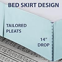 Vista 2 de Cathay Home Falda de cama plisada de microfibra de doble cepillado de fácil ajuste, ultra suave, resistente a la decoloración y a las arrugas