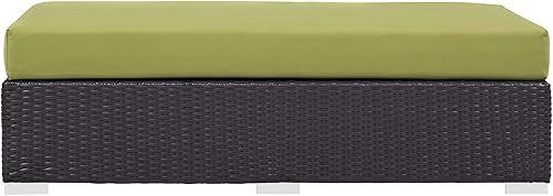 Vista 40 de Modway EEI-1911-EXP-ORA Convene - Muebles otomanos cuadrados de tela para patio, muebles de exterior, color naranja espresso Espresso Naranja