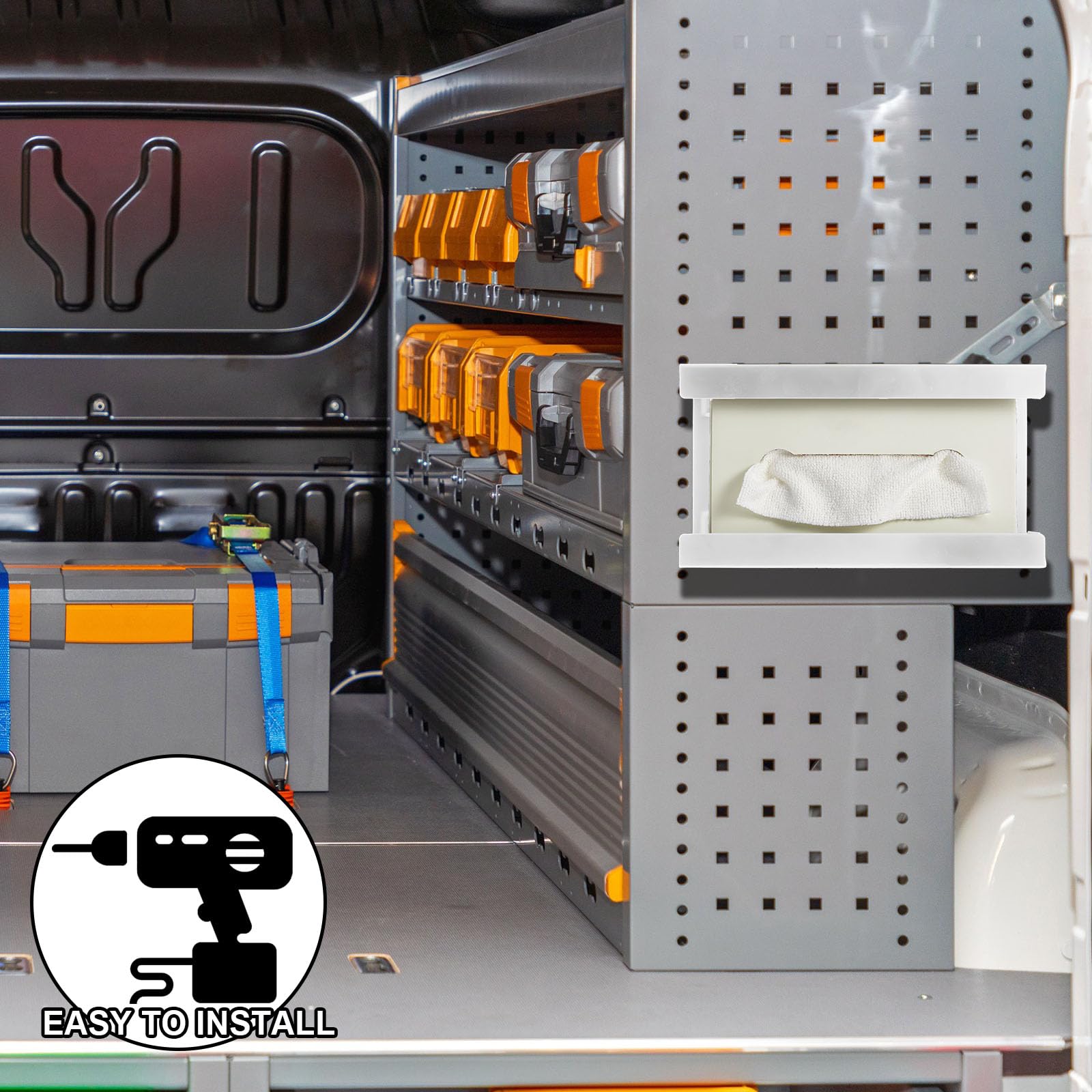 Lounsweer Dispensador magnético de guantes con capacidad para cajas de guantes, toallas de calidad comercial, toallitas, papel higiénico, guantera, soporte de pared, cocina, nevera, oficina, talleres,