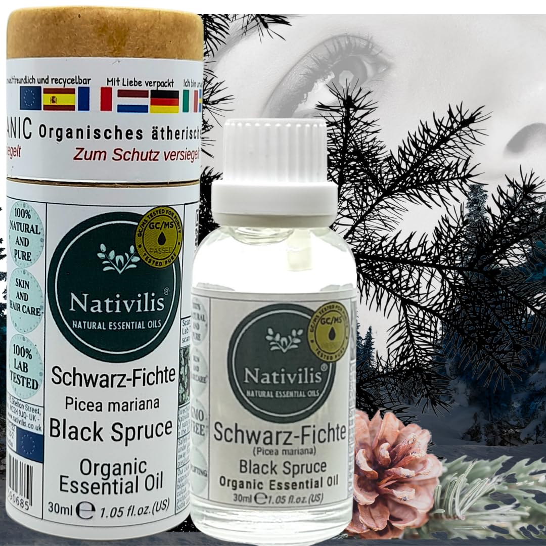 Nativilis Bio Ätherische Öle Set – Air & Earth Kollektion – Eukalyptus, Zitronengras, Teebaum, Zypresse & Schwarzfichte – 5 x 30 ml – Für Aromatherapie & Diffusor