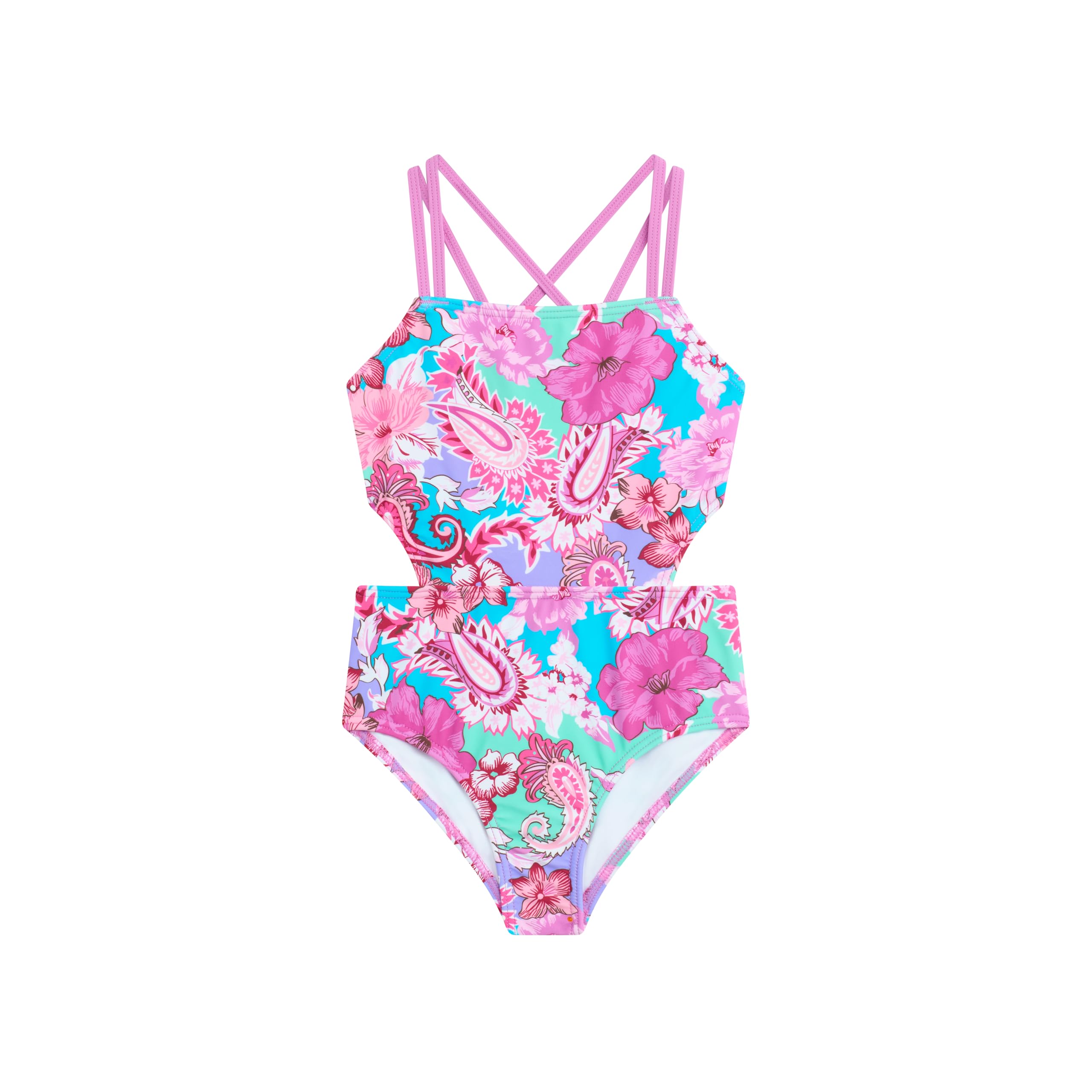 Kanu Surf Girls' Beach Girl Sport Cut-Out One Piece Swimsuit