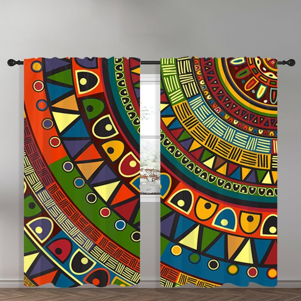 Vorhänge Schlafzimmer 3D Retro-Stammes-Geometrische Streifen 220X215 cm (B + H) Vorhang Gardinen Blickdicht Mit Ösen Thermovorhang Lichtdicht Für Wohnzimmer Schlafzimmer Kinderzimmer/Uv-S-103435964