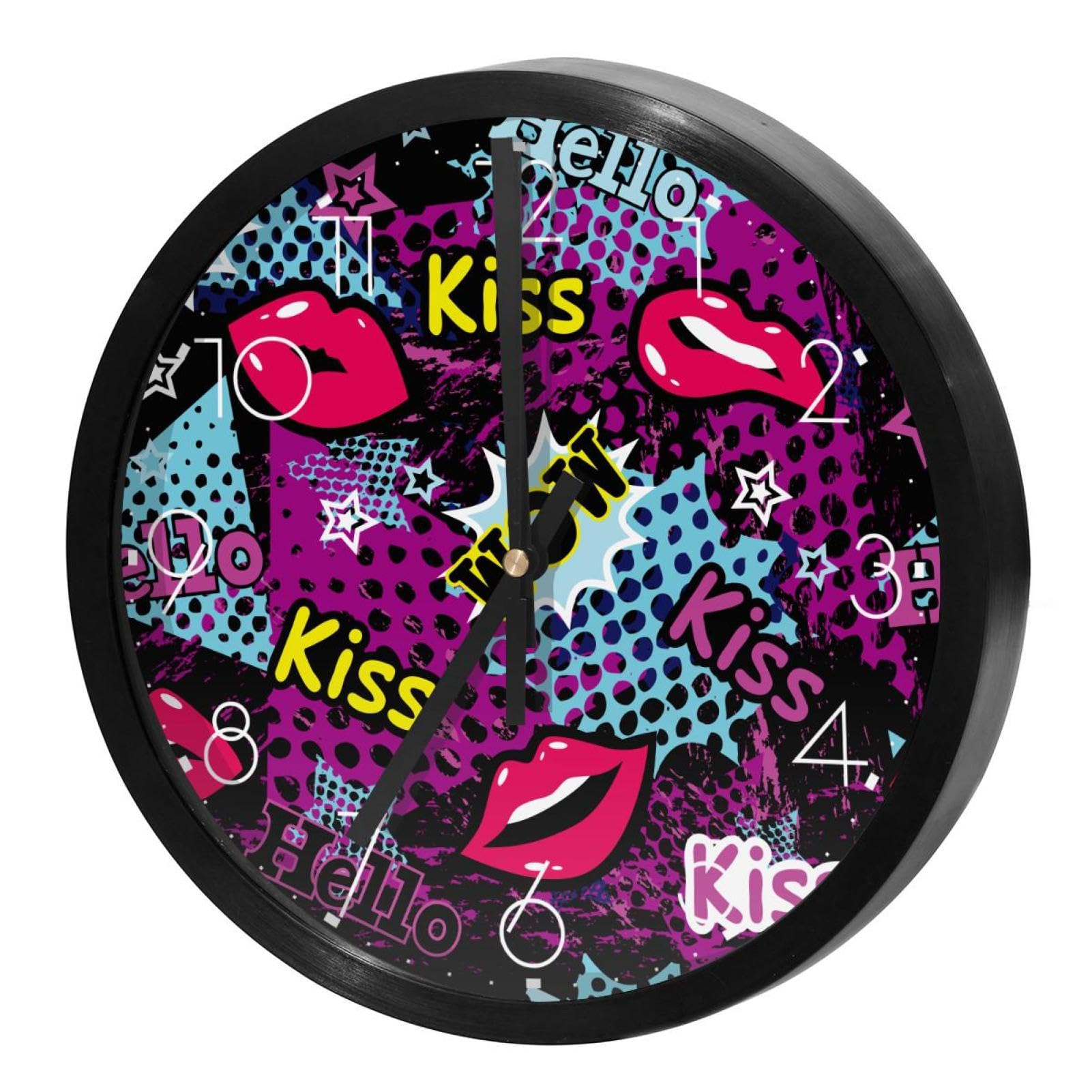 Horloge murale cuisine et salon motif baiser pour une ambiance cosy