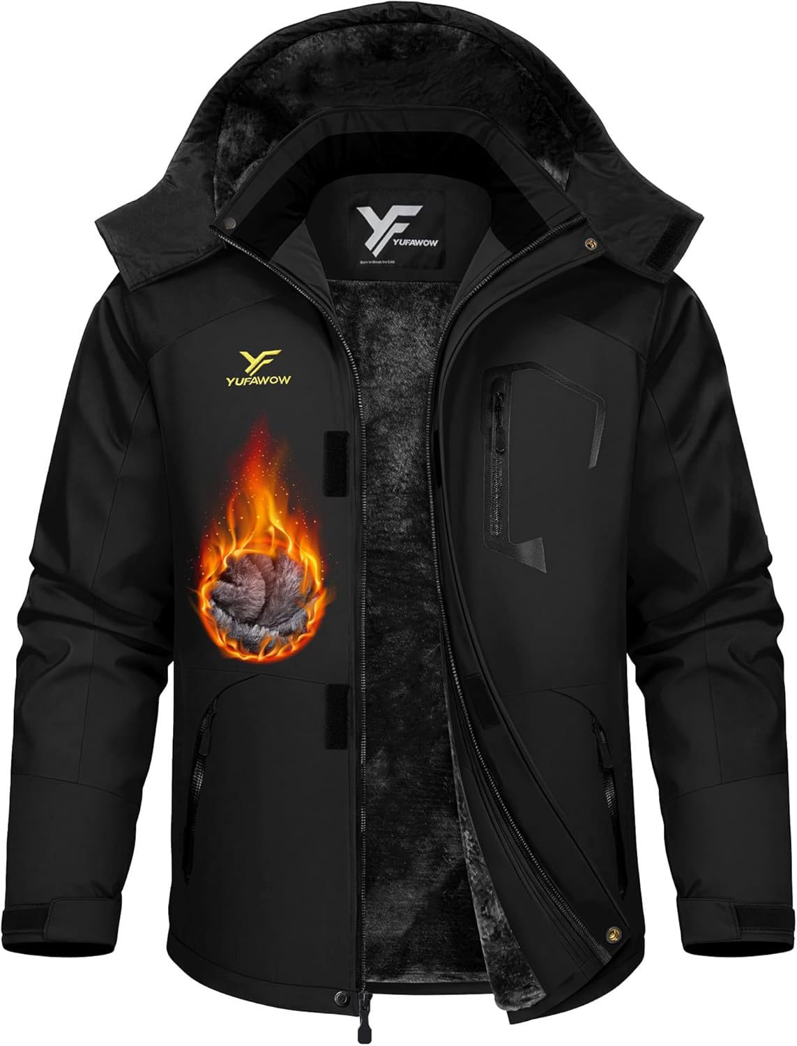 Men Winter Jacket Work Coat Waterproof Windbreaker Heavy Softshell Heat Warm Thermal Insulated Ski Snow Snowboard