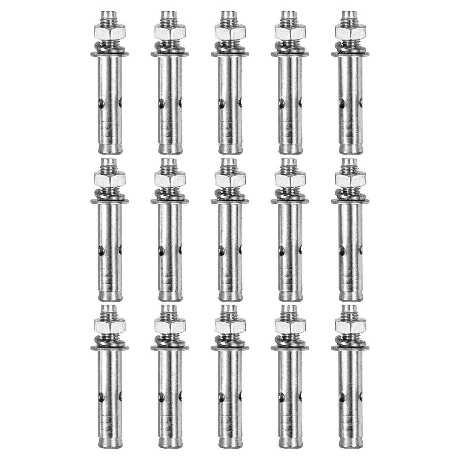 DTGN M8 x 60 Expansion Bolts - 50Pack- Good for Concrete Dry Brick Block Walls - 304 Stainless Steel - Silver
