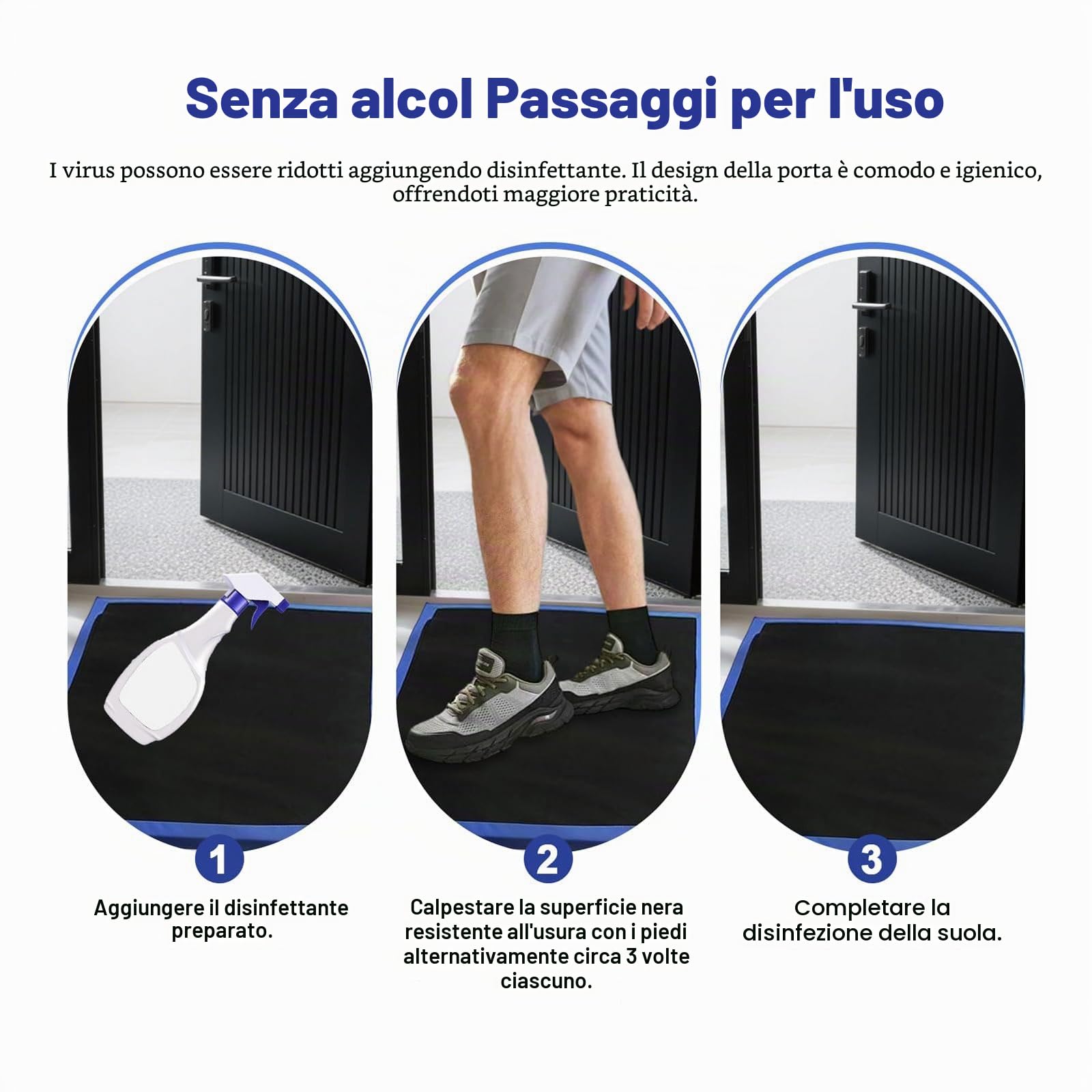 Tappetino disinfettante per scarpe, tappetino disinfettante per casa, hotel, ristorante, ospedale, zerbino per una efficace disinfezione della suola delle scarpe